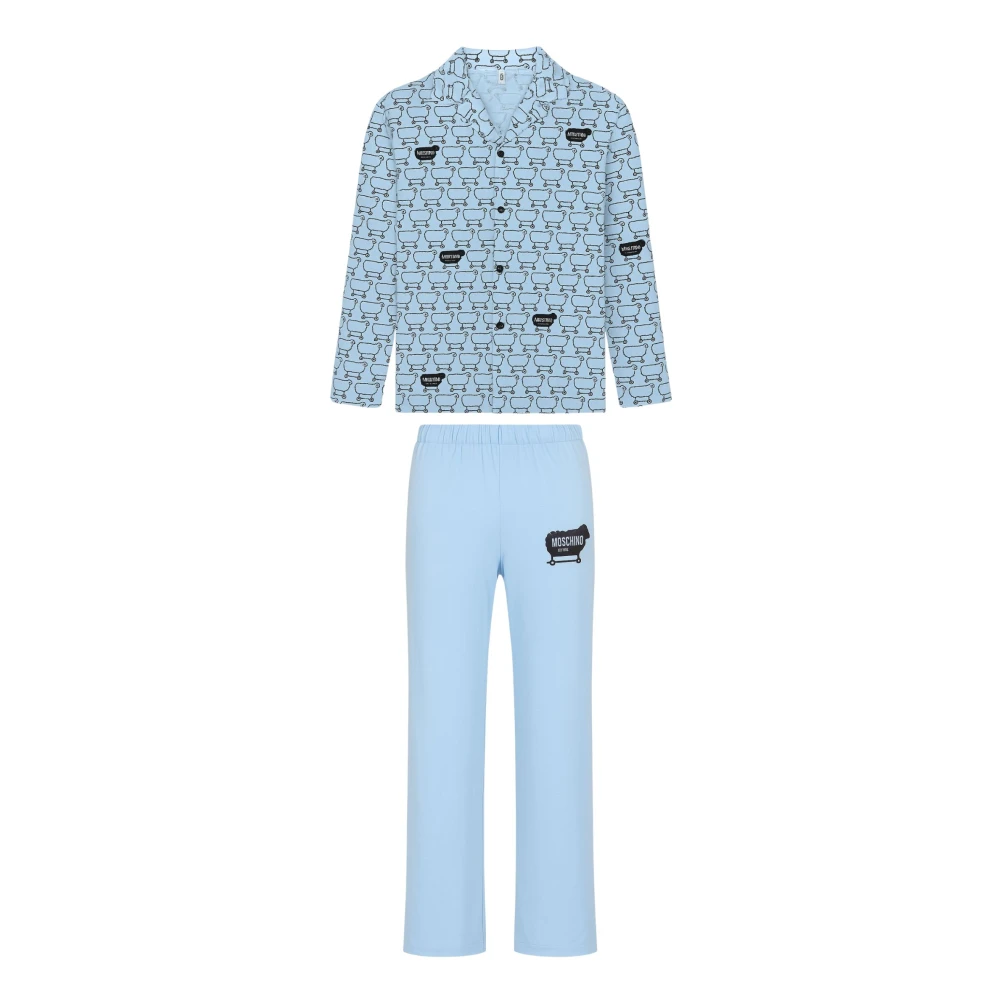 Moschino Women's Blue Underwear Long Pyjama Set - Pyjamas - M - Nightwear & Lounge