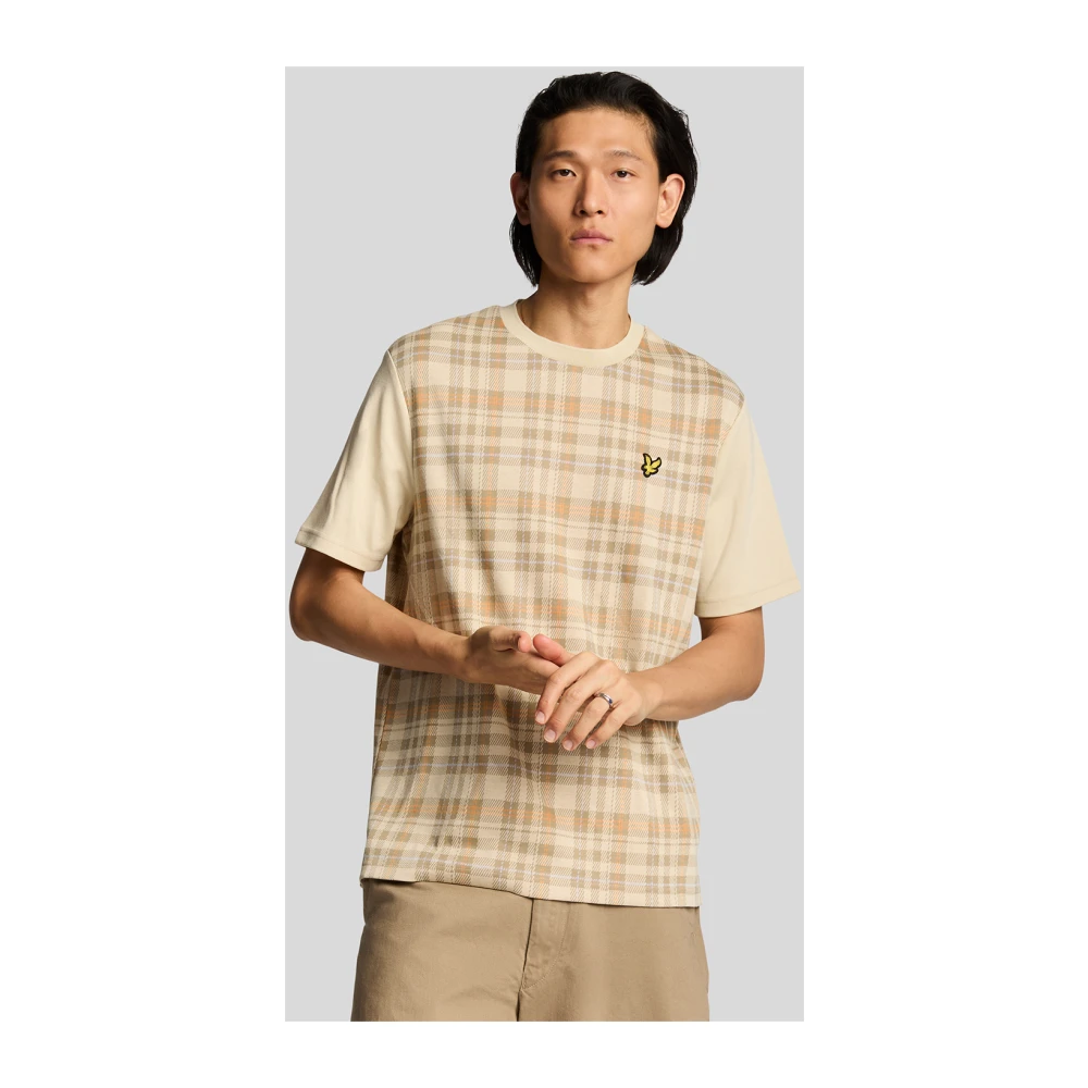Lyle & Scott SS T-shirts Voorjaar Tartan T-shirt Beige Heren