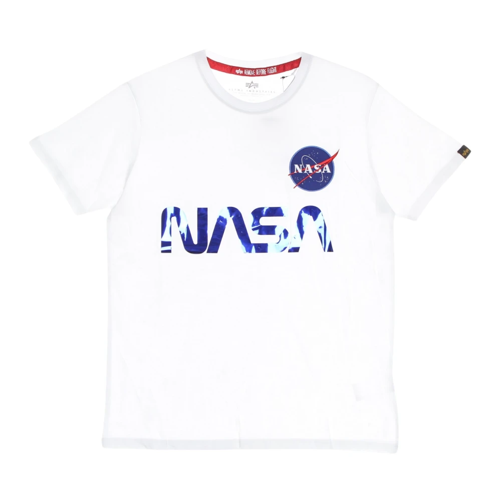 Alpha industries Nasa Reflecterend T-Shirt voor Mannen White Heren
