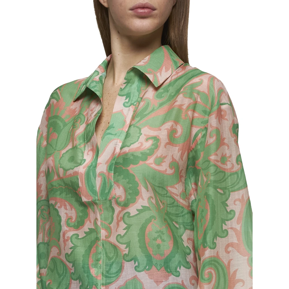 ETRO Paisley Print V-hals Shirt Multicolor Dames
