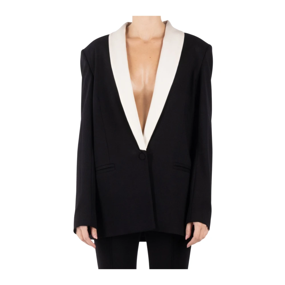 The Garment Zwarte jas met elastaan Black Dames