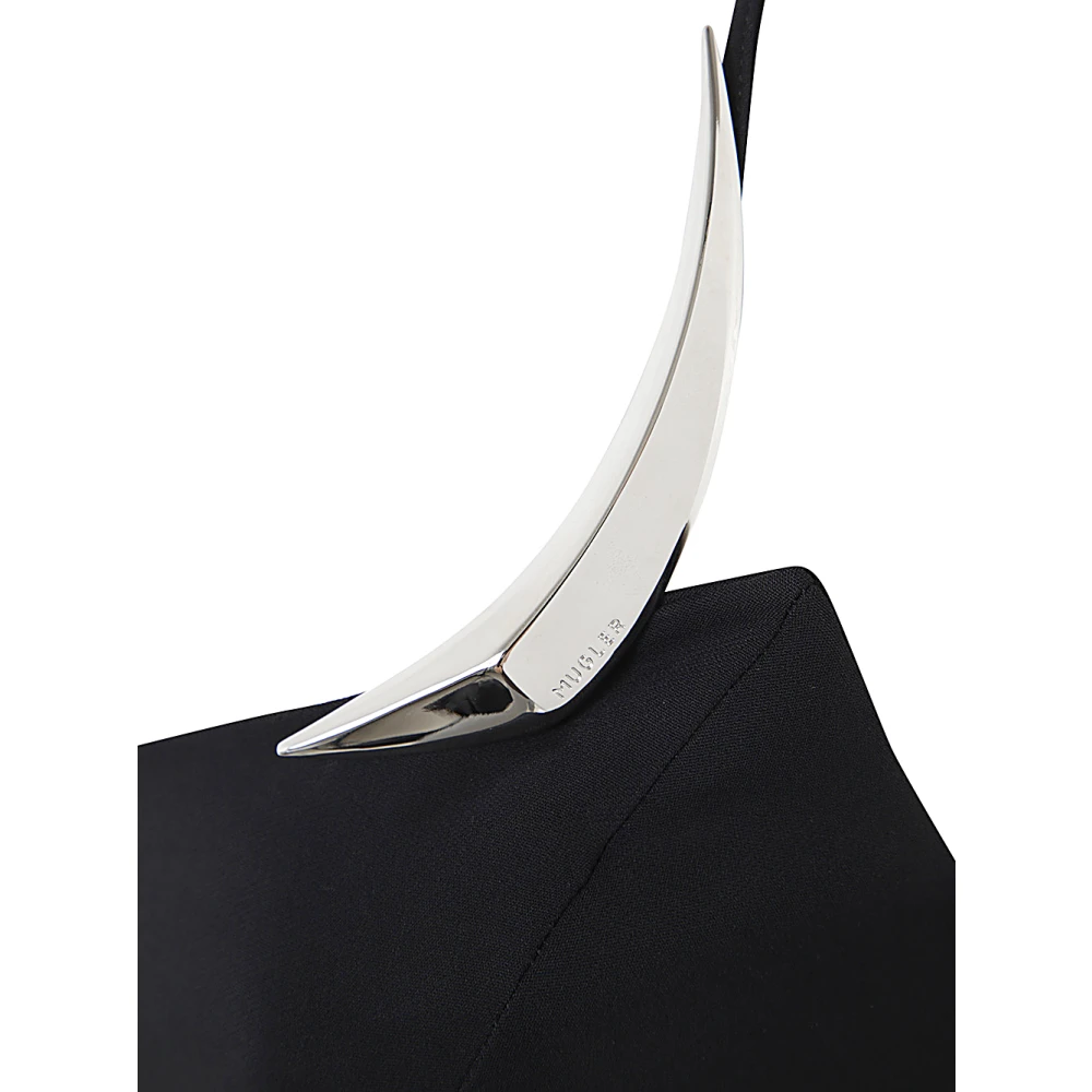 Mugler Zwarte Midi Jurk 1999 Stijl Black Dames