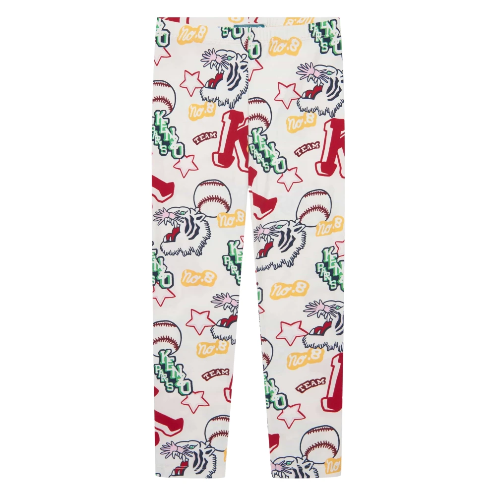 Kenzo Girls Multicolor Leggings, 3 Y, Fashion-Forward Ivory Club Leggings