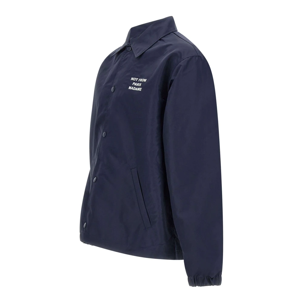 Drole de Monsieur Blauwe waterafstotende jas met slogan Blue Heren