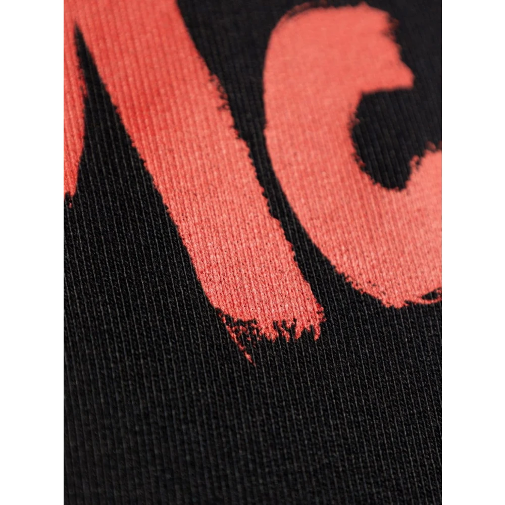 alexander mcqueen Zwarte Logo Print Crew Neck Sweater Black Heren