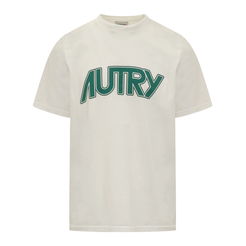 Autry T-shirt met logo print en ronde hals White Heren