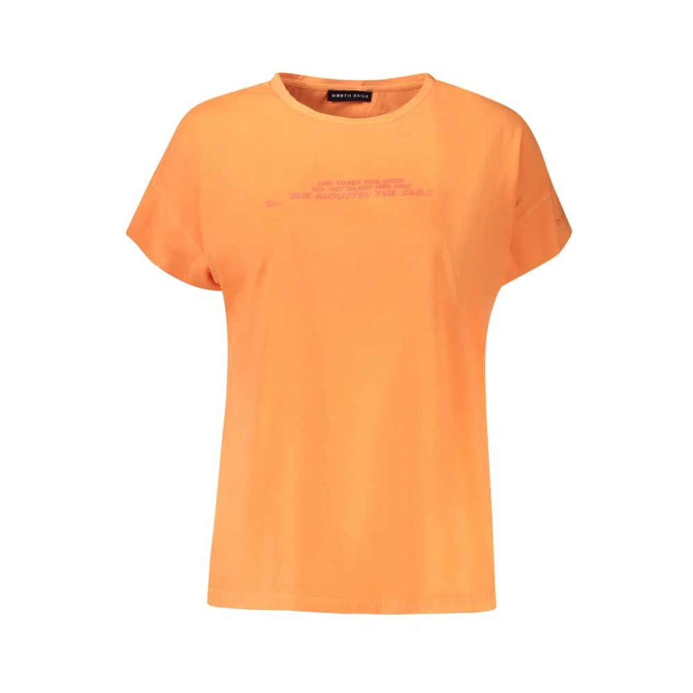 North Sails Women's Orange T-Shirts, Xl, Embossed Logo T-Shirt