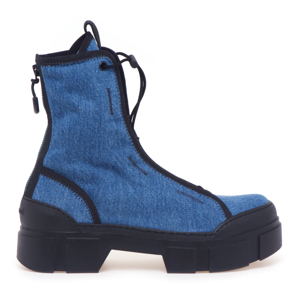 Vic Matié Blue Lace-Up Boots, Female, 4 Uk, Anfibio