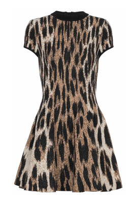 robe-evasee-en-jacquard-motif-leopard