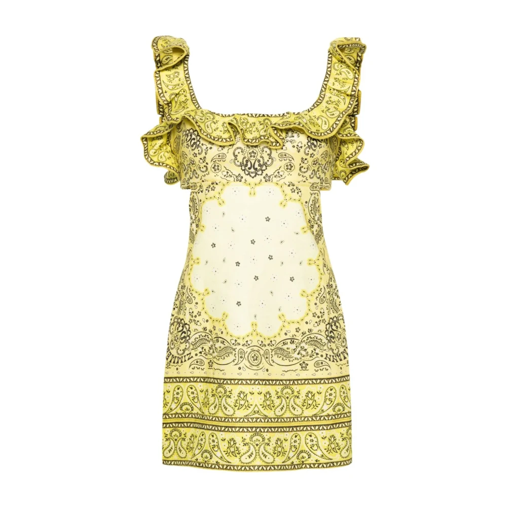 Zimmermann Gele jurk met ruchedetail Yellow Dames