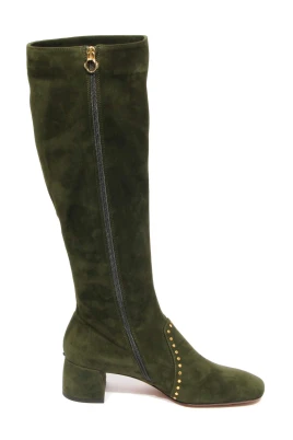 Mockaboots med dragkedja och nitar