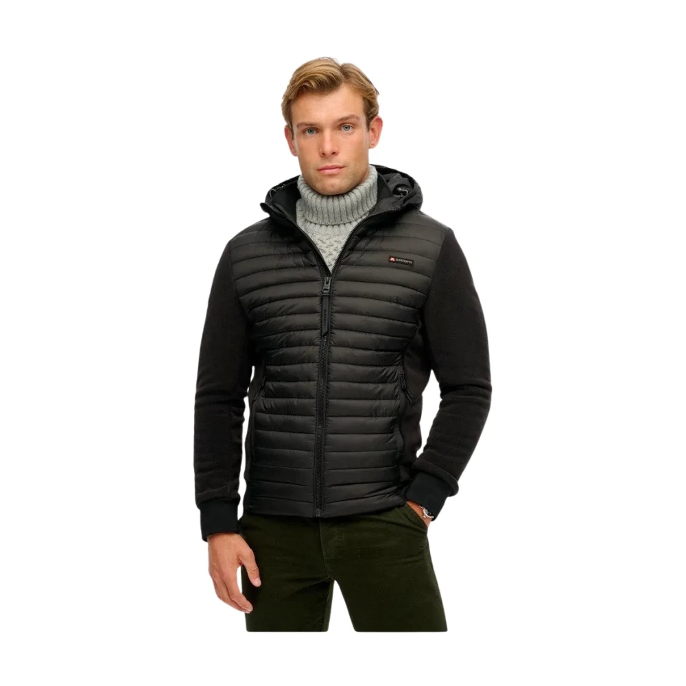 Superdry Mannelijk Zwart Jassen Heren, M, Storm Fleece Hybrid Jacket
