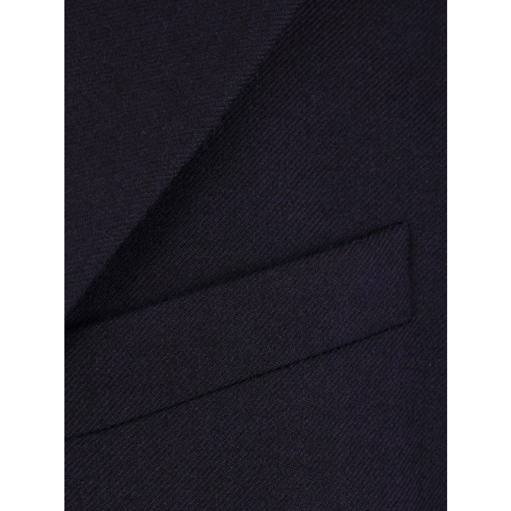 Loewe Blauwe Wol Double-Breasted Jas Blue Heren