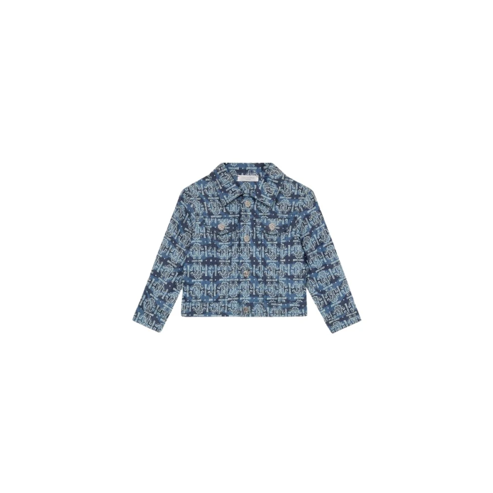 Roberto Cavalli Boys Blue Light Jackets, 2 Y, Rc Monogram Jacket With Lettering
