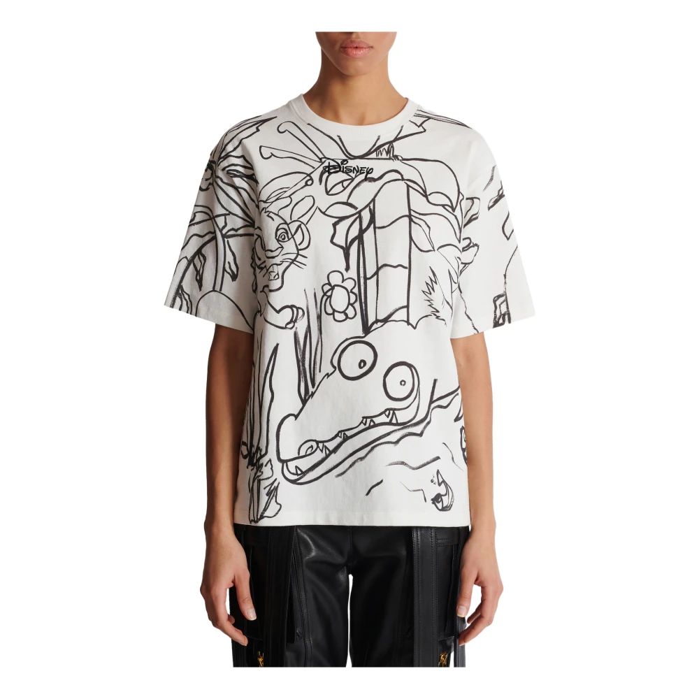 Balmain Disney x : The Lion King T-shirt met print voor kinderen White Dames
