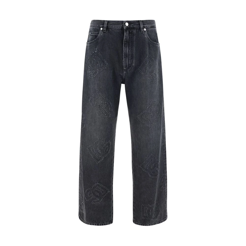 Dolce & Gabbana Denim broek met D&G monogram Blue Heren
