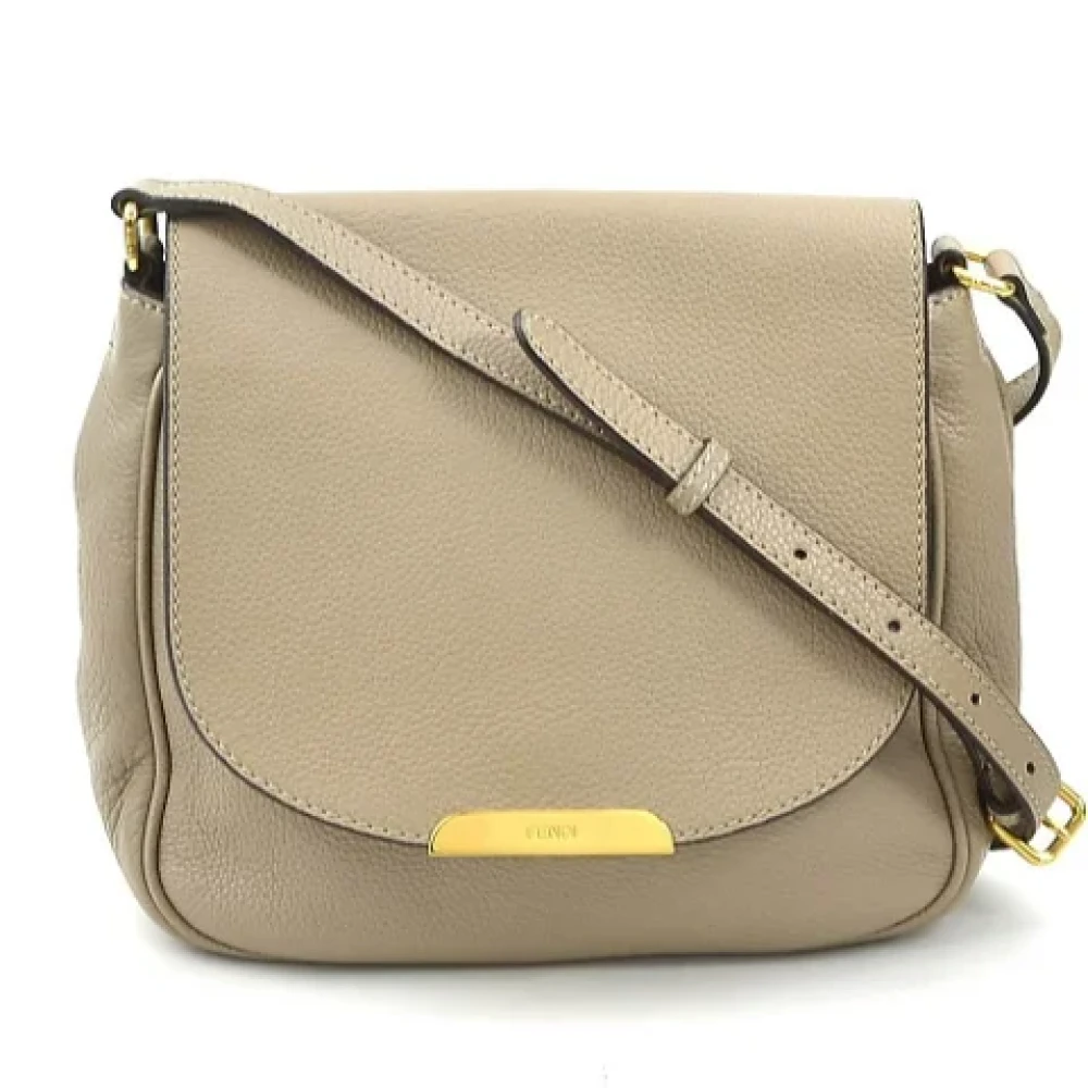 Fendi Vintage Pre-owned Leather fendi-bags Beige Dames