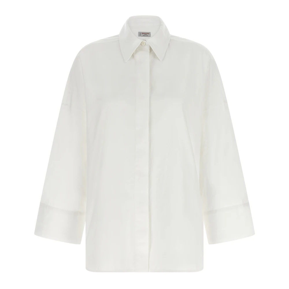 Alberto Biani Women's White Shirts, M, Three-Quarter Sleeve Shirt