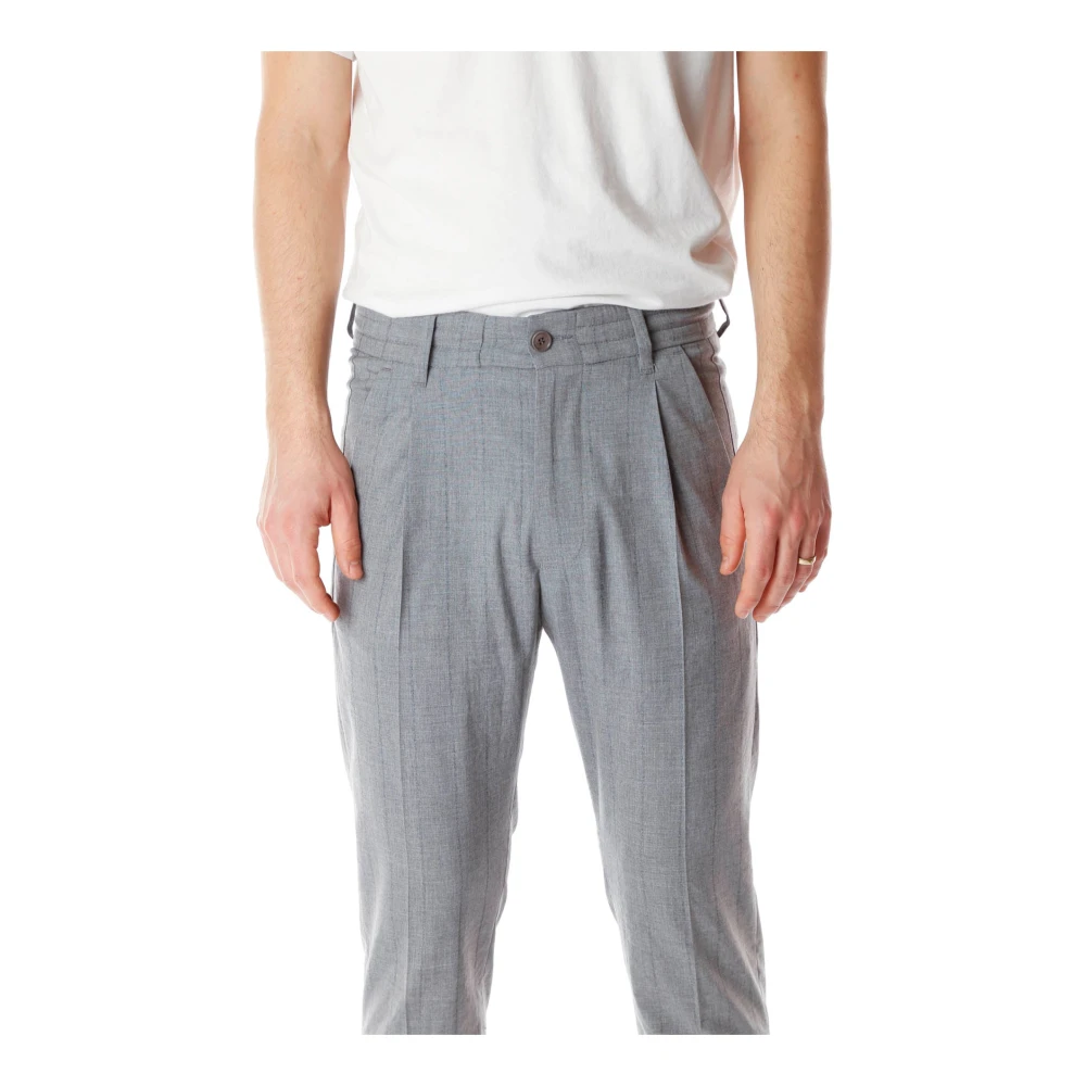 drykorn Tapered Fit Broek met Plooien Gray Heren
