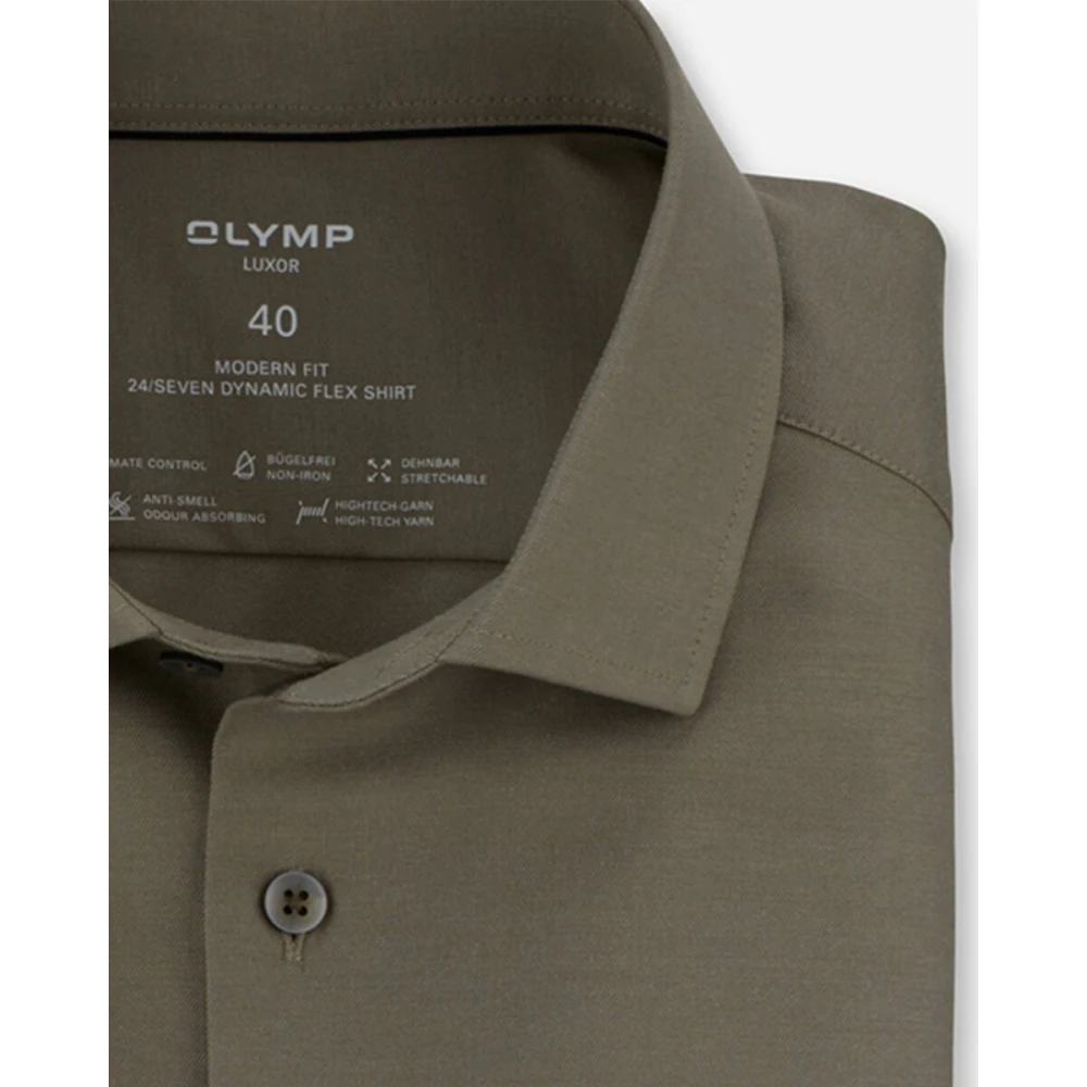 Olymp Klassiek Overhemd Brown Heren