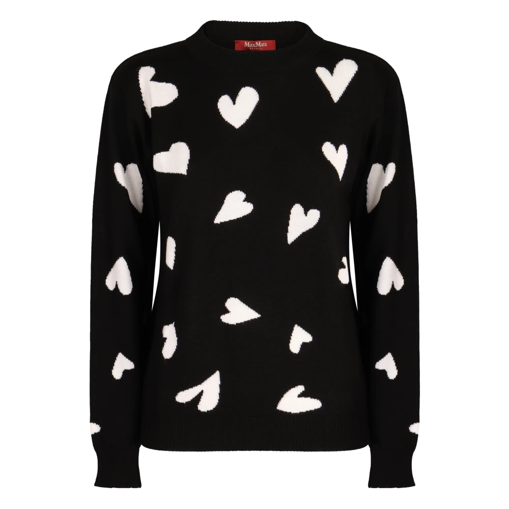 Max Mara Studio Fantasy Hearts Woltrui Black Dames