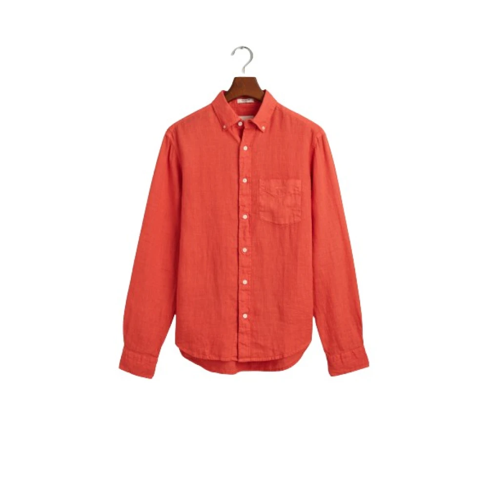 Gant Linne Regular Fit Skjorta Orange, Herr