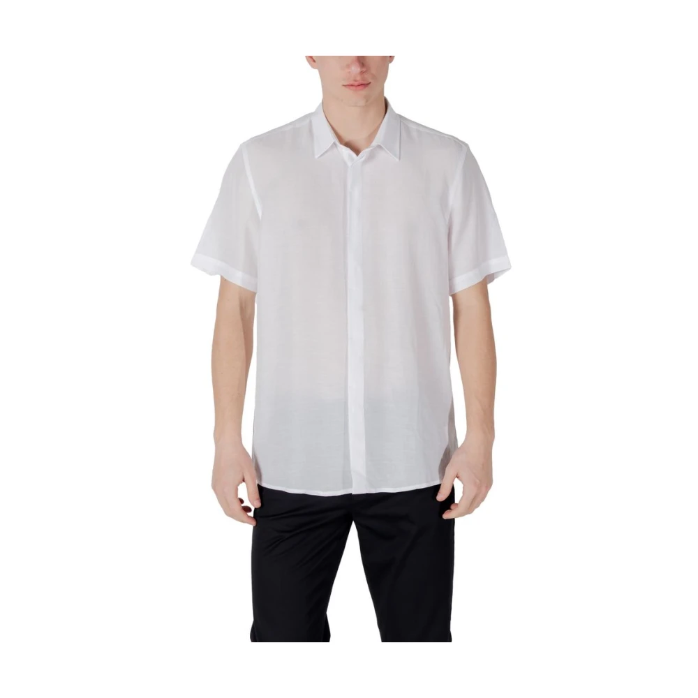 Antony Morato Men's White Short Sleeve Shirts, 2XL, Adalia Short-Sleeve Shirt