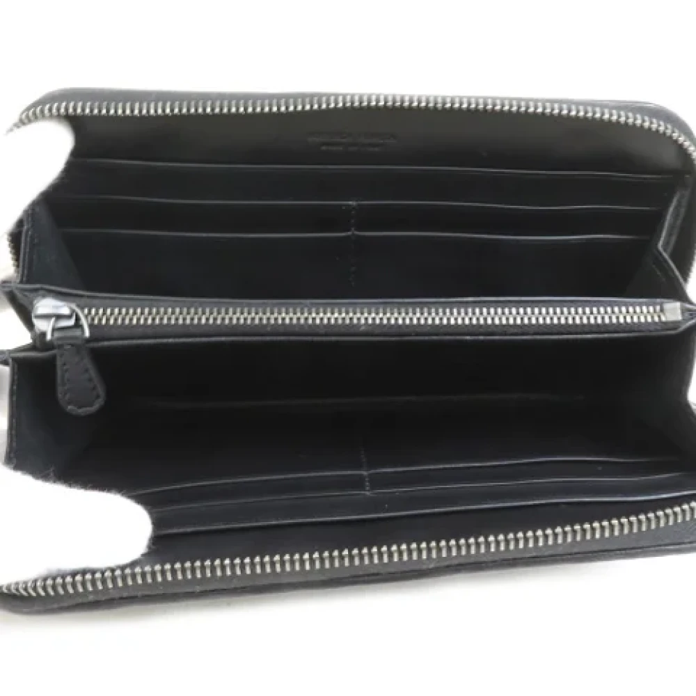 Bottega Veneta Vintage Pre-owned Leather wallets Black Unisex