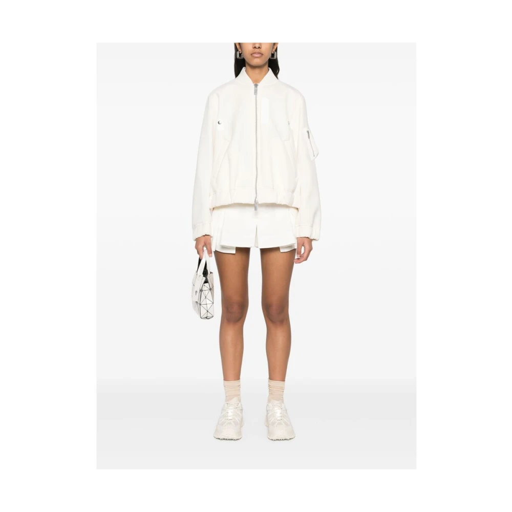 Sacai Witte Ritsjas Elastische Manchetten White Dames