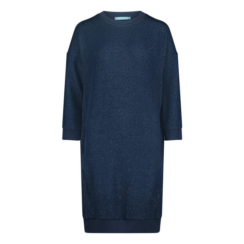 Betty & Co Casual Jurk met Lurexdraad Blue Dames