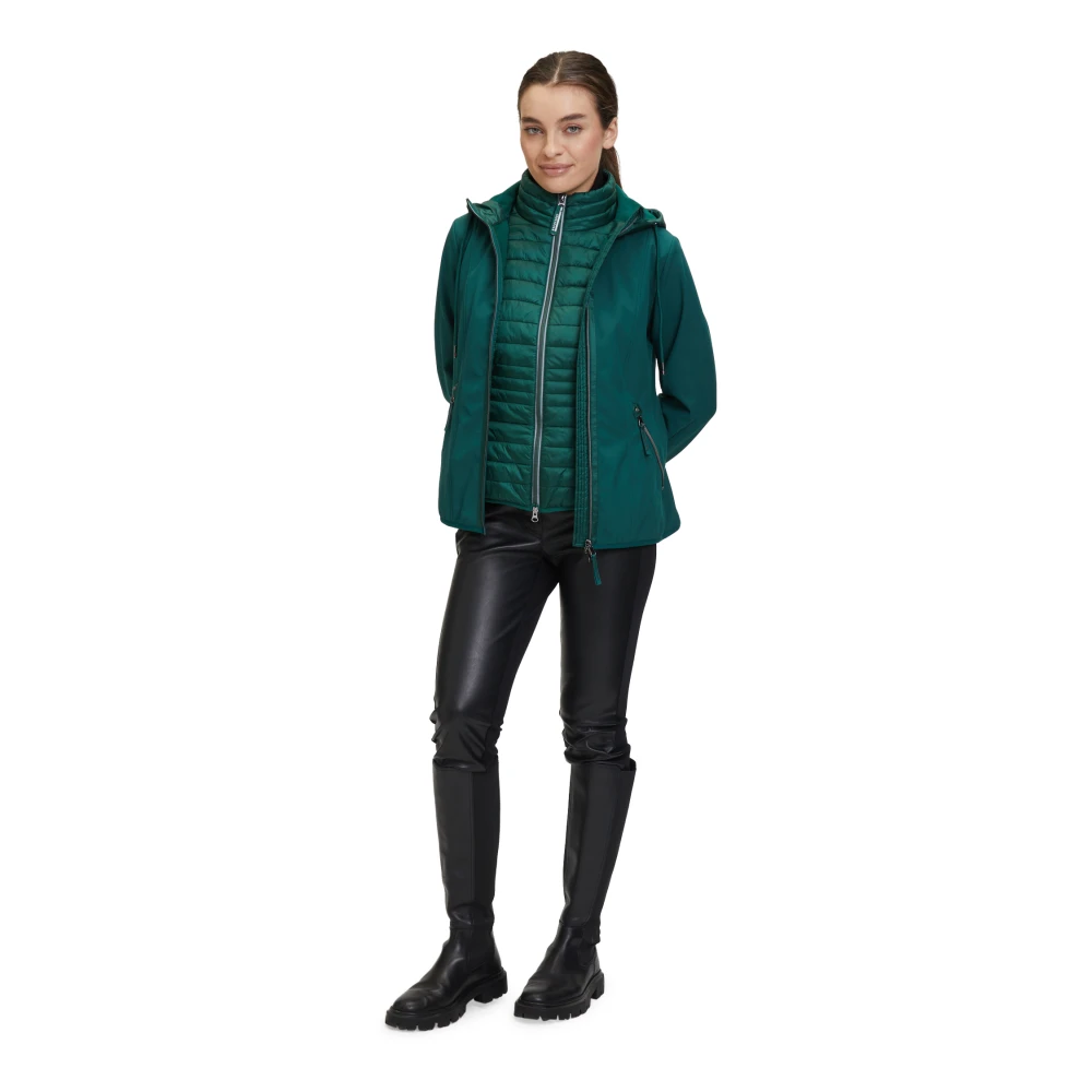 Betty Barclay Gewatteerd Vest met Opstaande Kraag Green Dames
