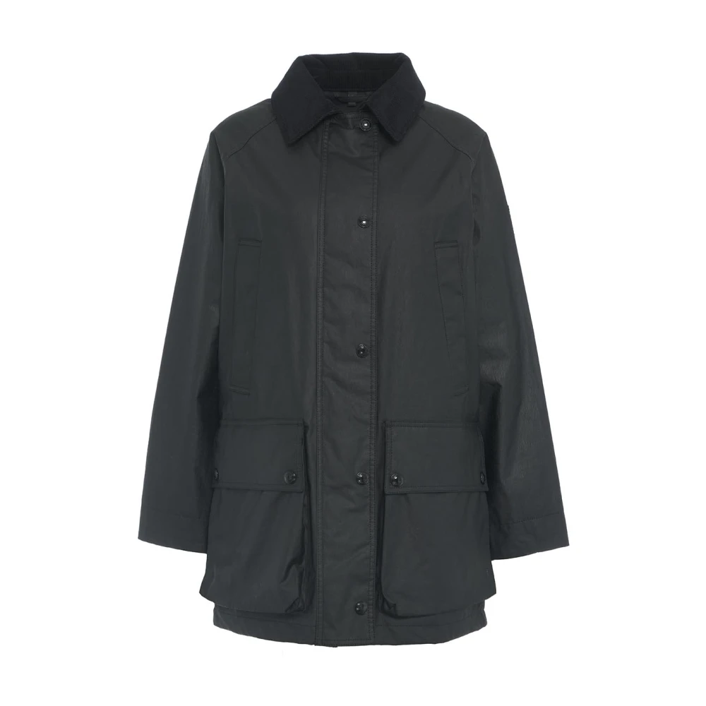 Belstaff Svart Vaxad Jacka Tonal Festival Black, Dam