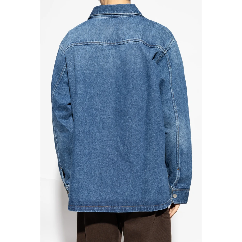 Ami Paris Denim Overhemd Blue Heren