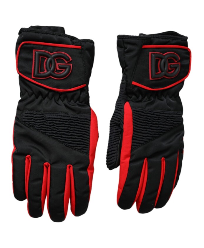gants-en-nylon-noir-rouge-longueur-du-poignet