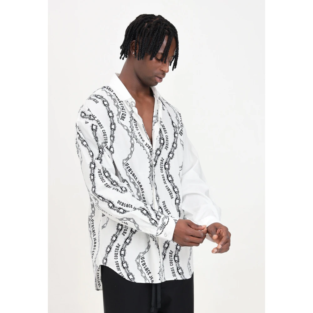 Versace Jeans Couture Elegante witte shirt Chain Couture White Heren