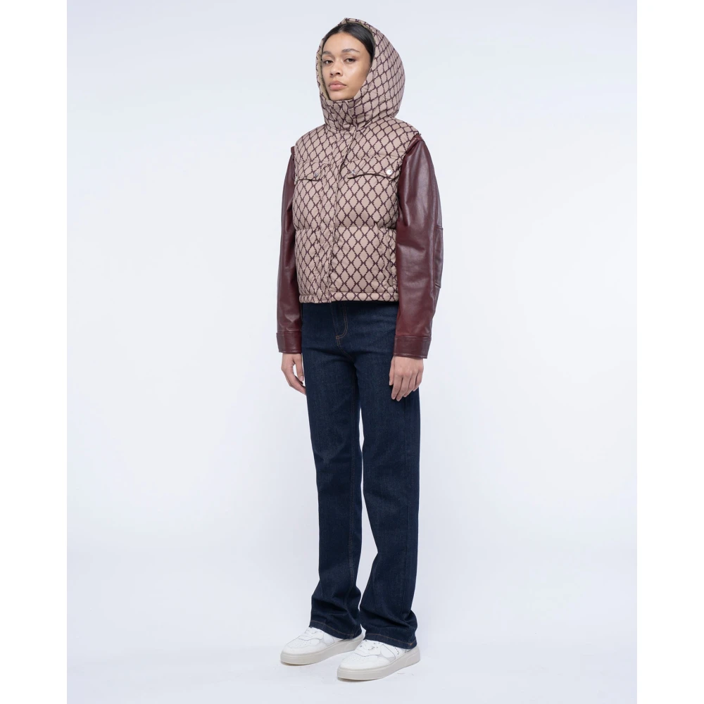 John Richmond Gewatteerd vest met capuchon collectiepatroon Multicolor Dames