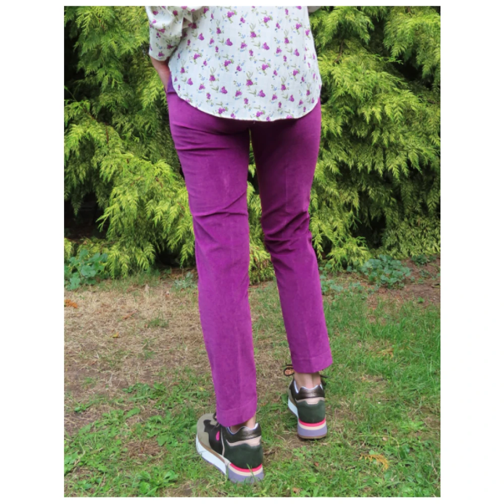 Mason's Slimme Fluweel New York Broek Purple Dames