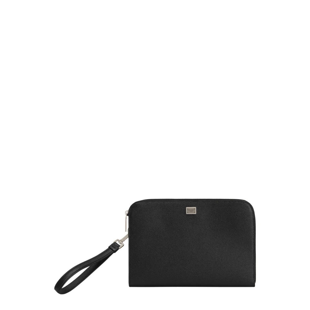 Dolce & Gabbana Men's Black Bags, One Size, Alpine Calfskin Sicily Clutch Bag