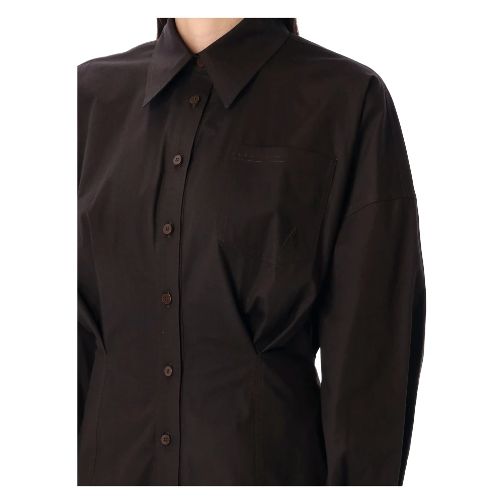 The Attico Bruine Mini Overhemdjurk Brown Dames