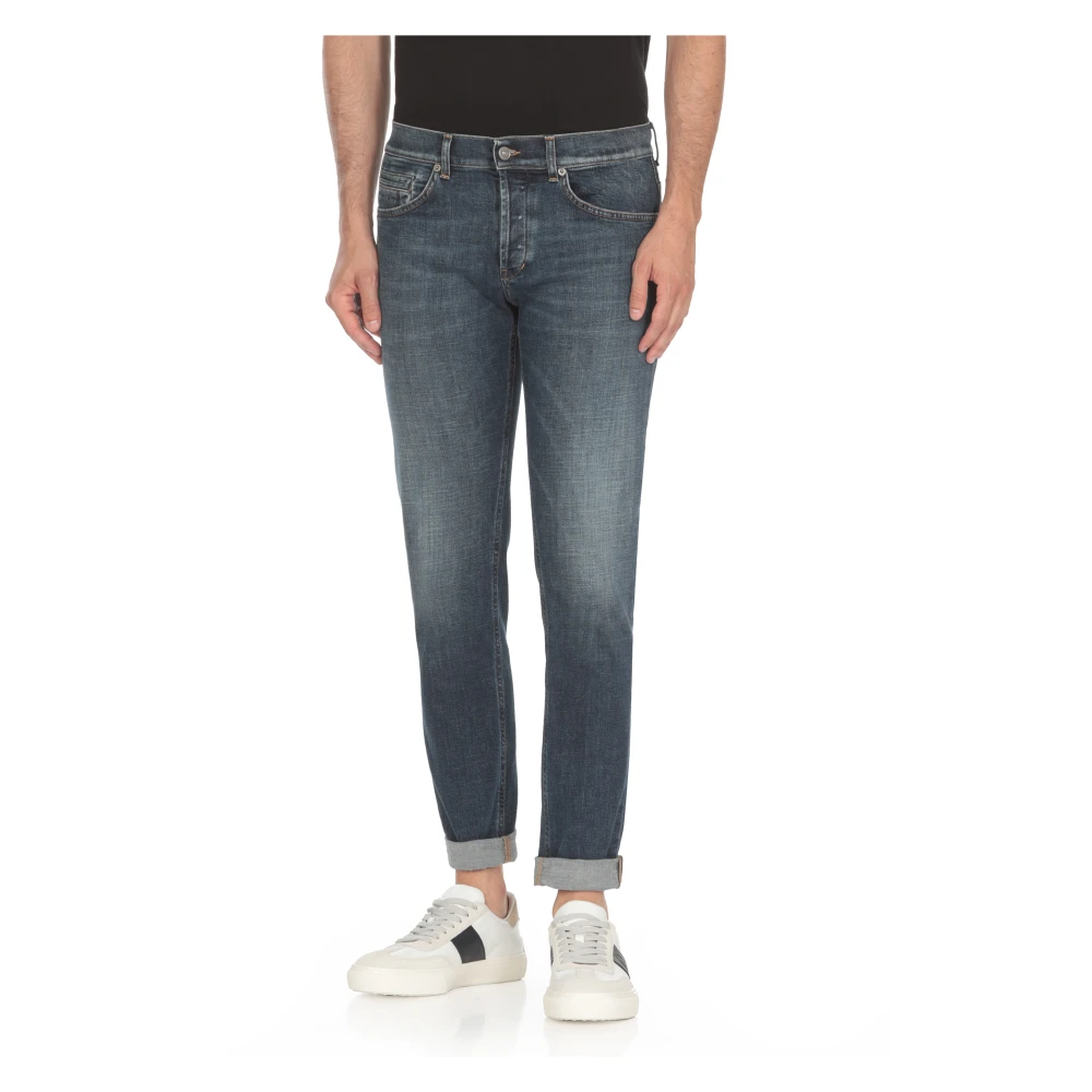 Dondup Blauwe Katoenen Jeans voor Mannen Blue Heren
