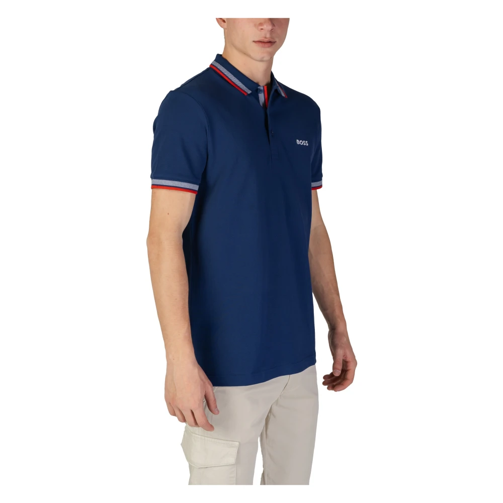 Hugo Boss Blauwe Plain Polo Shirt Herfst Winter Blue Heren