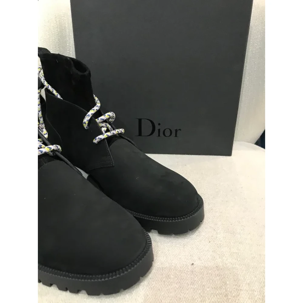 Dior Vintage Pre owned Suede boots Black Heren Schoenen