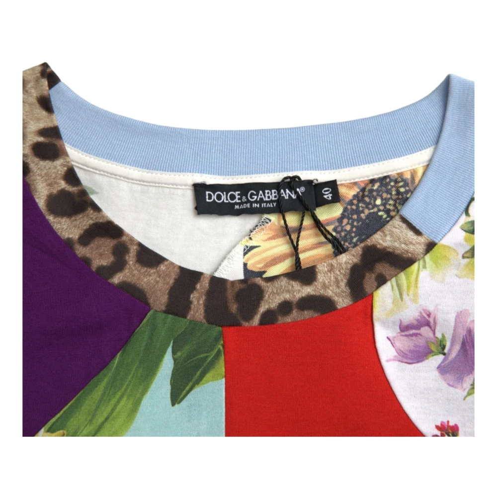 Dolce & Gabbana Patchwork Zijde Katoen Blouse Top Multicolor Dames
