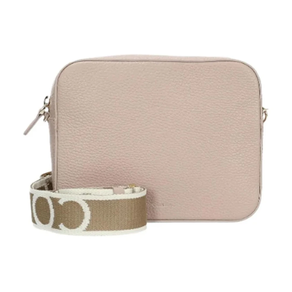 Coccinelle Stijlvolle leren crossbody tas met rits Pink Dames