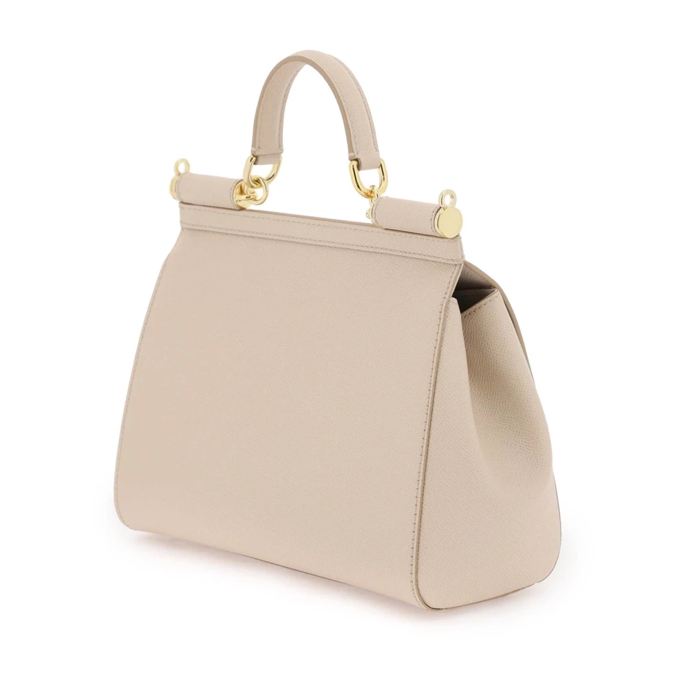 Dolce & Gabbana Sicily Medium Handtas Beige Dames