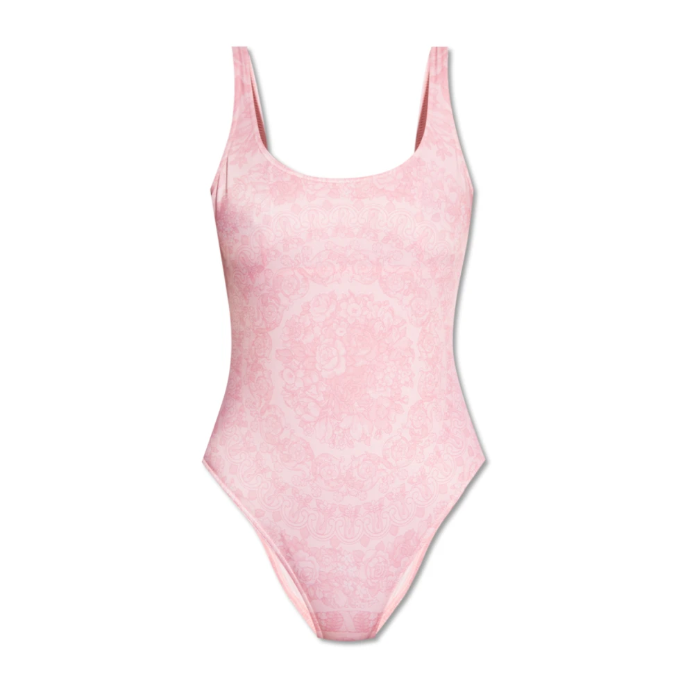 Versace Gedrukte stretch polyester badpak Pink Dames