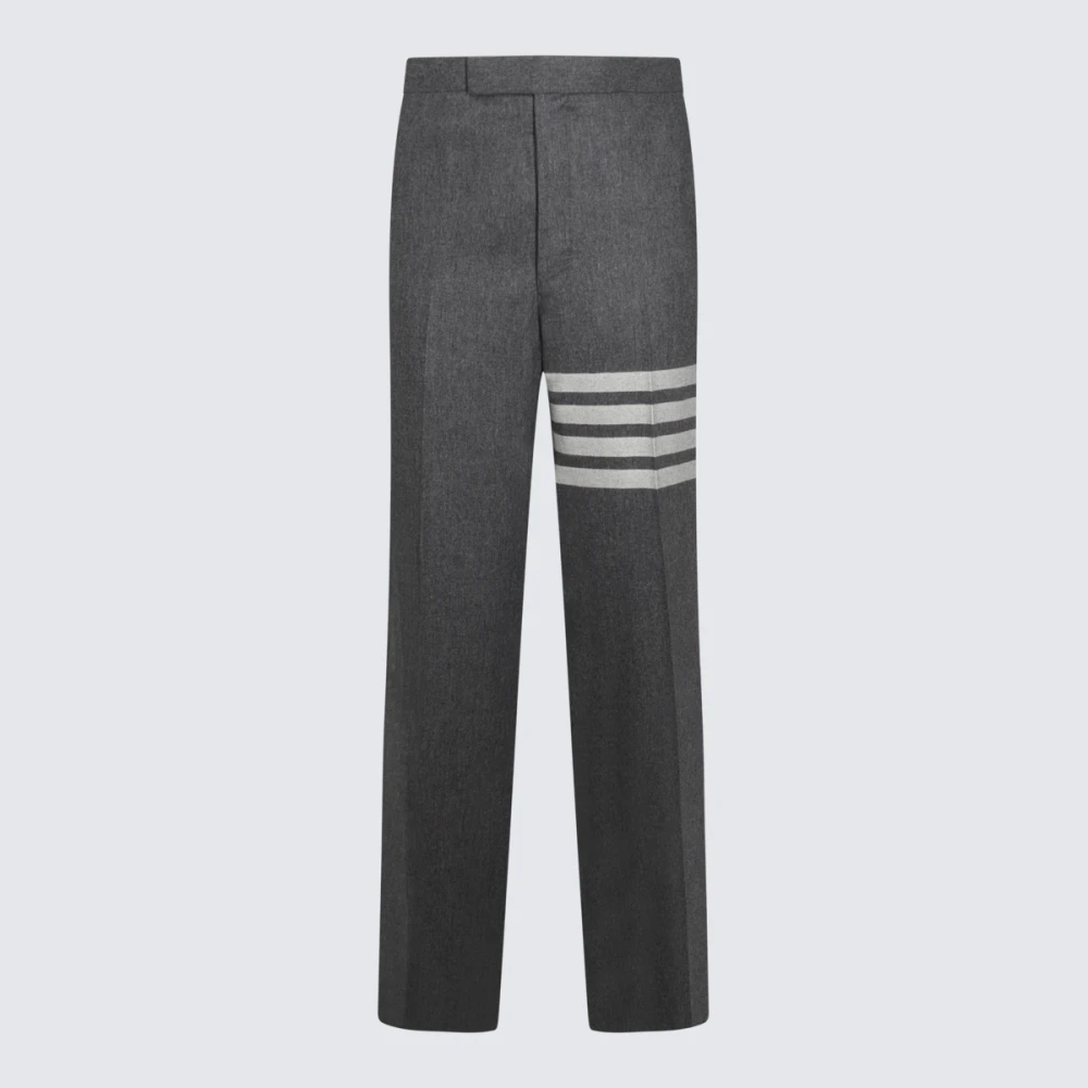 Thom Browne Grijze wollen gestreepte broek Black Heren