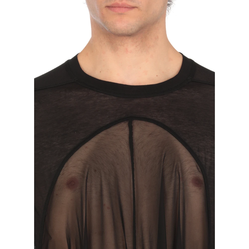 Rick Owens Zwart katoenen T-shirt met cut-out details Black Heren