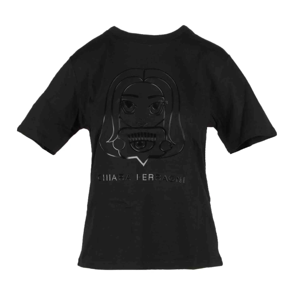Chiara Ferragni Collection Katoenen T-shirt met Modelnaam Black Dames