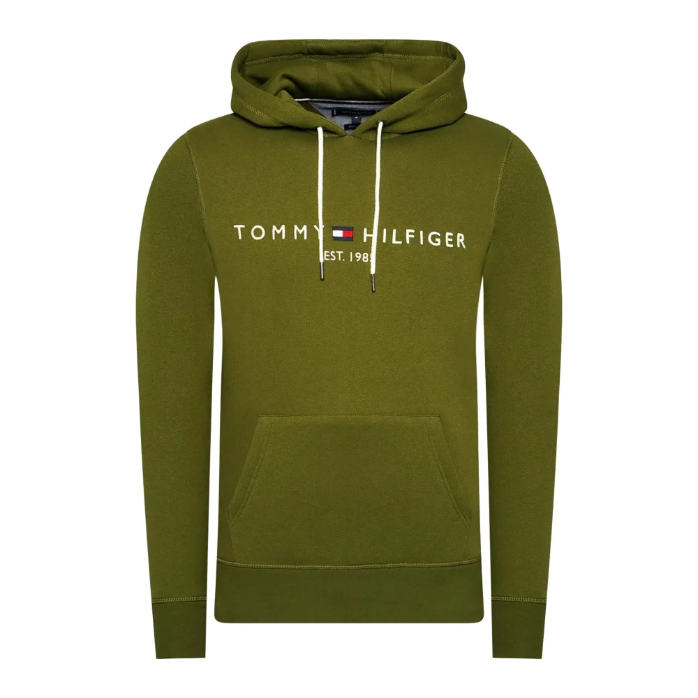 Tommy Hilfiger Men's Green Embroidered Logo Hoodie - Hoodies - Xs - Sweatshirts & Hoodies